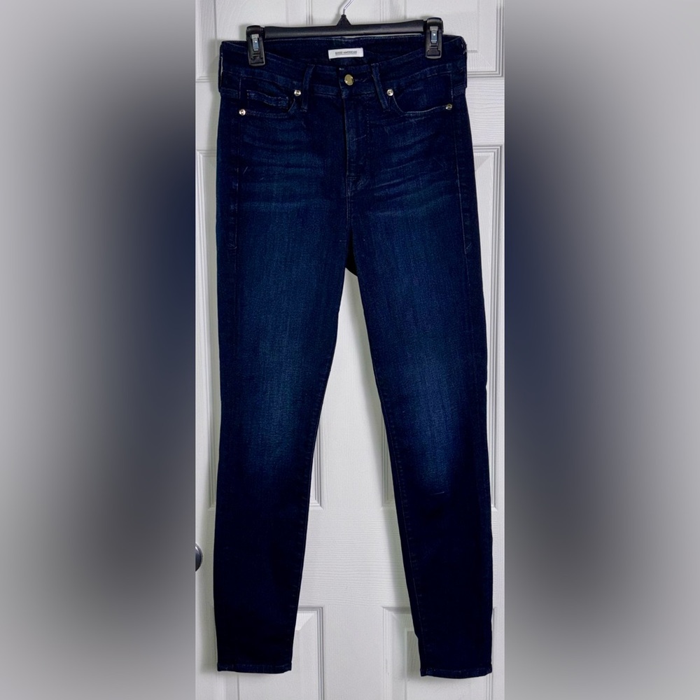 Good American Good Legs Skinny Jeans Womens Size 8/29 Dark Wash Stretch Denim